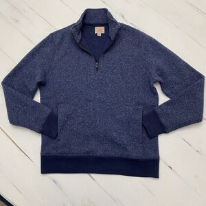 J. Crew The Sporting Life Men's Medium Heather Blue Quarter Zip Fleece Pullover